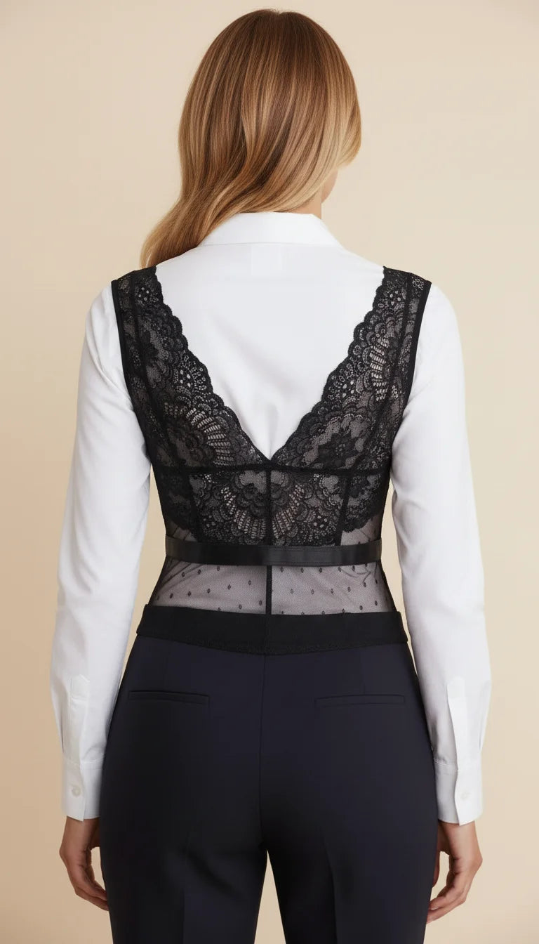Body Guêpière Dentelle Noire - Vue dos