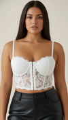 Bustier Corset Dentelle Fleurie Blanche
