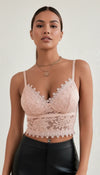 Bustier Corset Dentelle Florale Rose