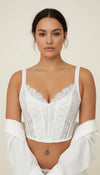 Bustier Corset Dentelle Mesh Blanc