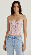 Bustier Corset Dentelle Rosé