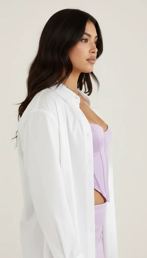 Bustier Corset Fines Bretelles Lilas - Vue profil