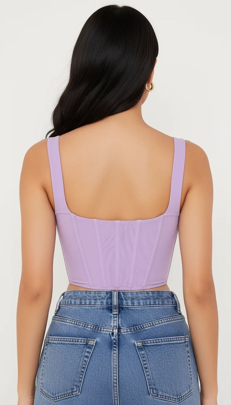 Bustier Corset Lavande Structuré - Vue dos