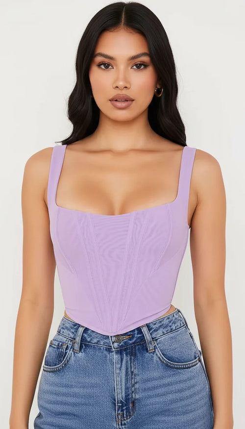 Bustier Corset Lavande Structuré - Vue principale
