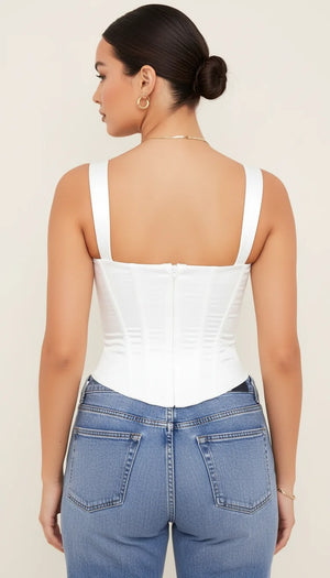 Bustier Corset Satiné Bretelles Larges - Vue dos