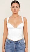 Bustier Corset Satiné Bretelles Larges