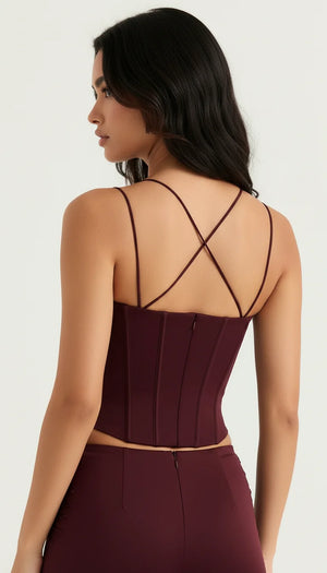Bustier Corset Sculptant Bordeaux - Vue dos