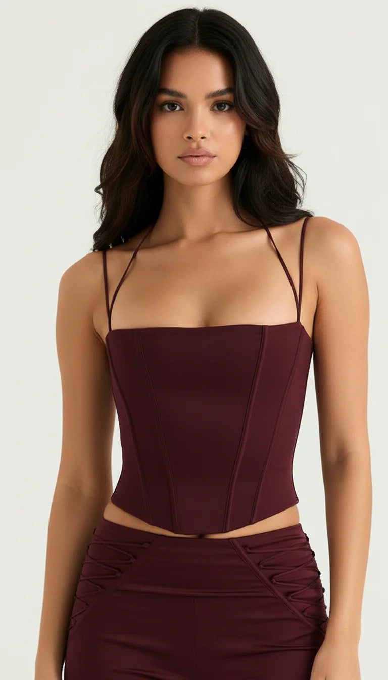 Bustier Corset Sculptant Bordeaux - Vue principale