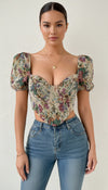 Bustier Corset Tapisserie Fleurie