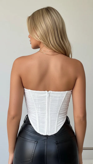 Bustier Corset Texturé Ivoire - Vue dos