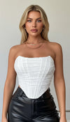 Bustier Corset Texturé Ivoire
