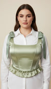 Bustier Corset Vert Céladon Satiné