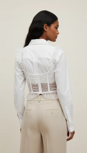 Bustier Dentelle Plumetis Blanc - Vue dos