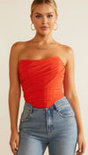 Bustier Drapé Structuré Orange