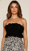 Bustier Froncé Noir Élégant