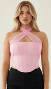 Bustier Halter Mesh Rose