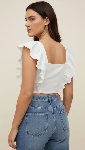 Bustier Volants Blanc - Vue dos