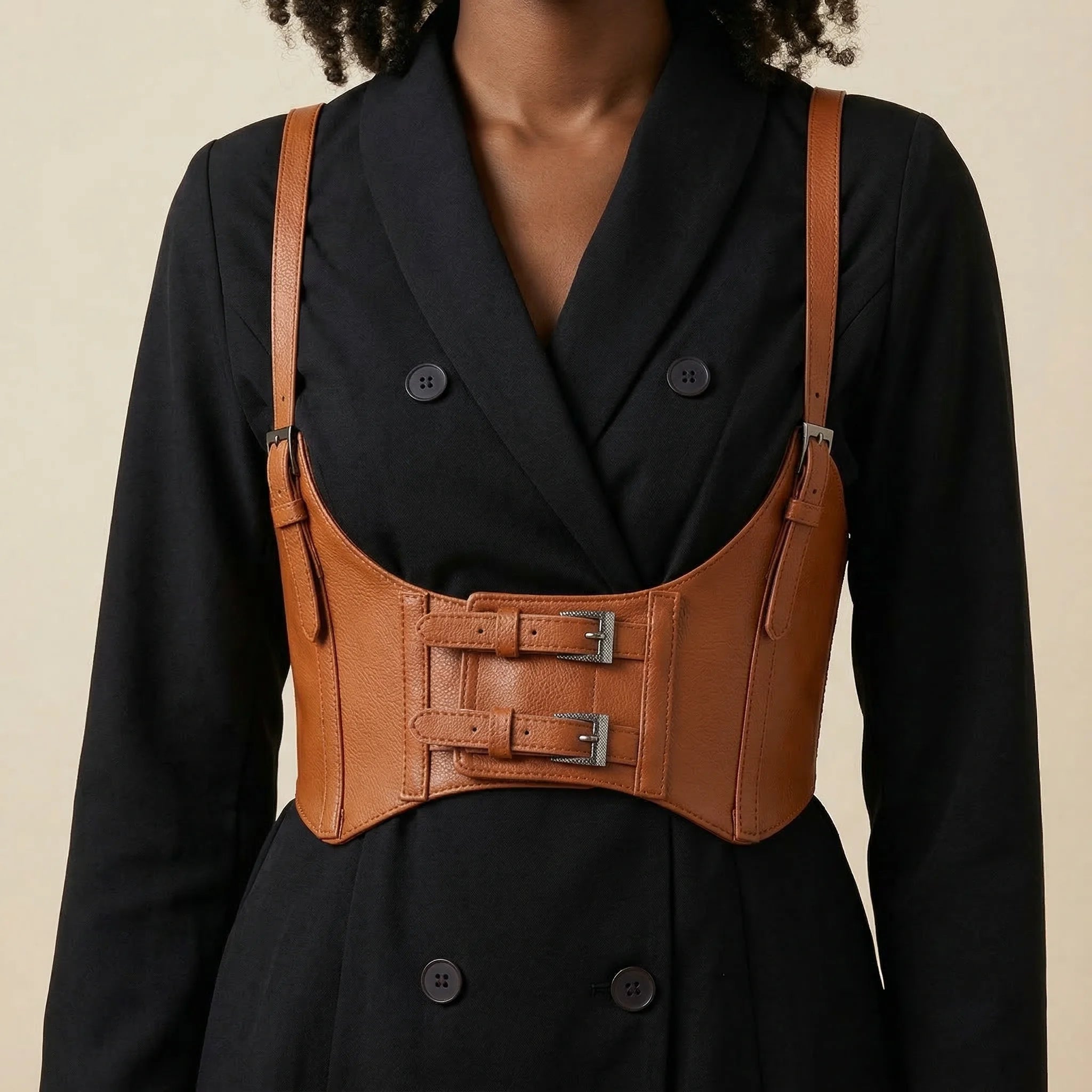 Ceinture Corset à Bretelles - Vue face (curvy)