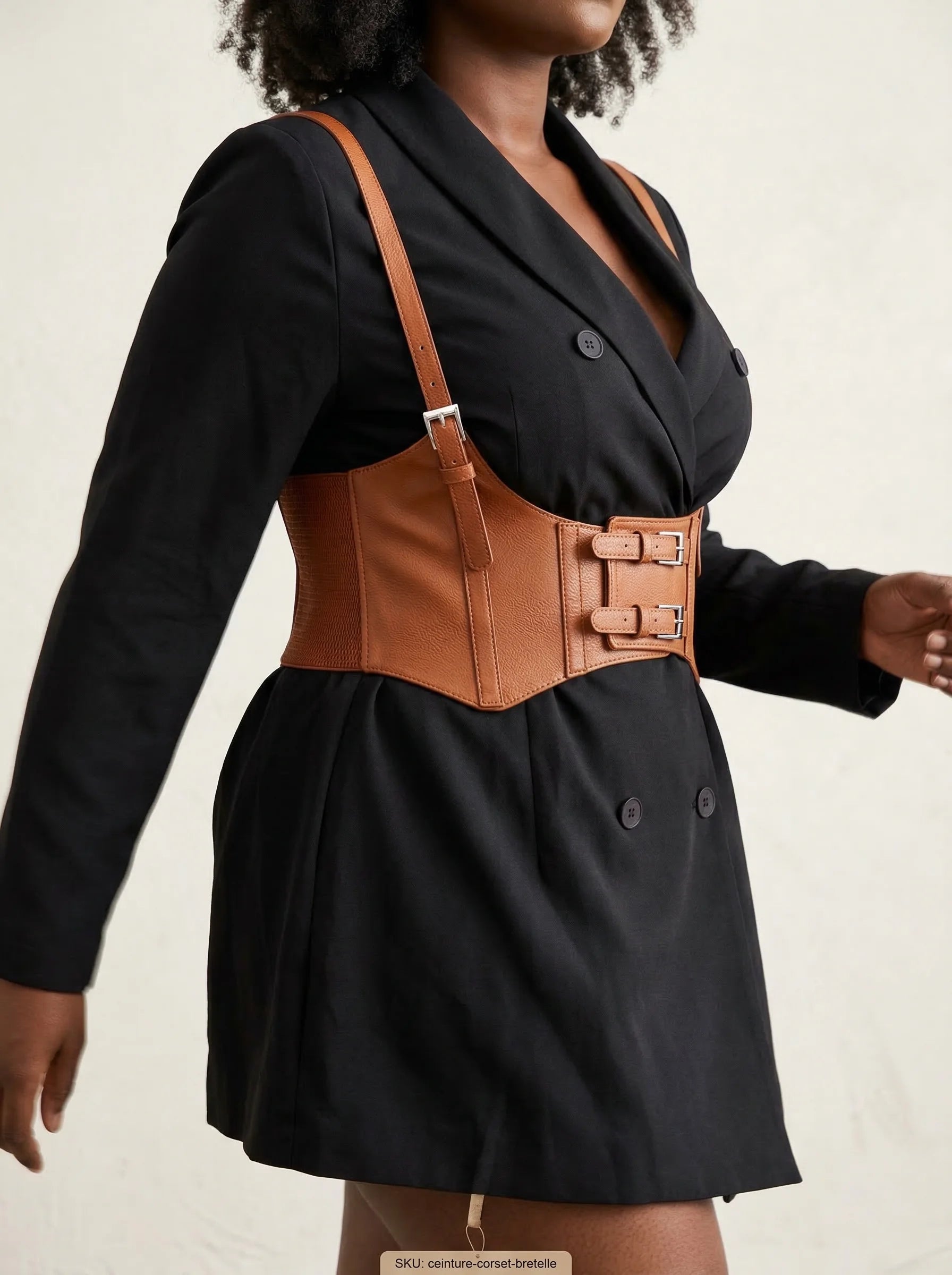 Ceinture Corset à Bretelles - Vue mouvement (curvy)