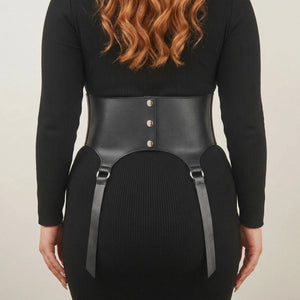 Ceinture Corset à Lacets Noire - Vue dos (plus-size)