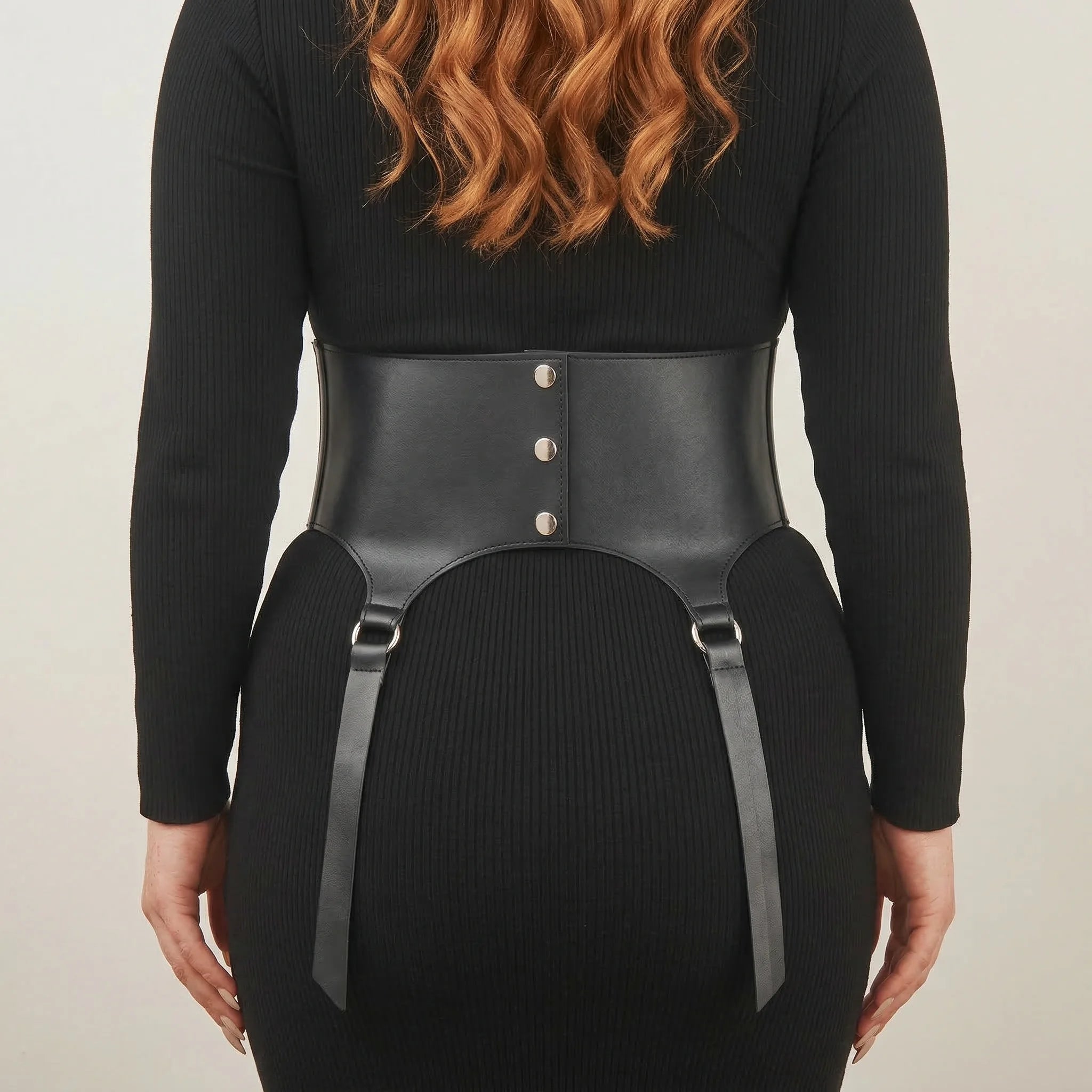 Ceinture Corset à Lacets Noire - Vue dos (plus-size)