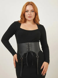 Ceinture Corset à Lacets Noire