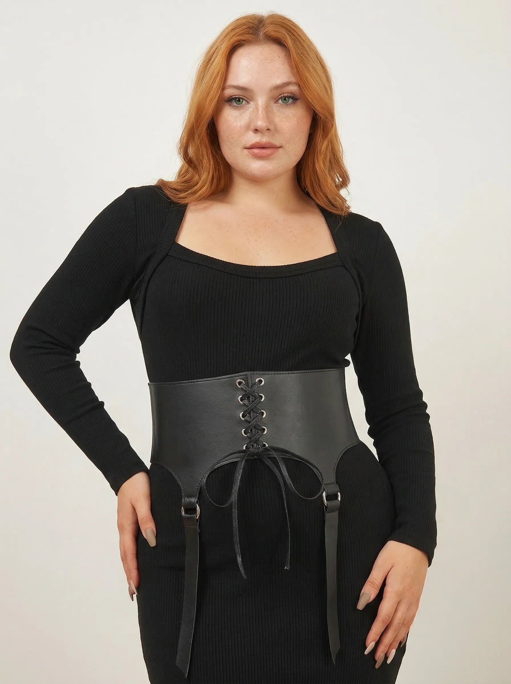 Ceinture Corset à Lacets Noire