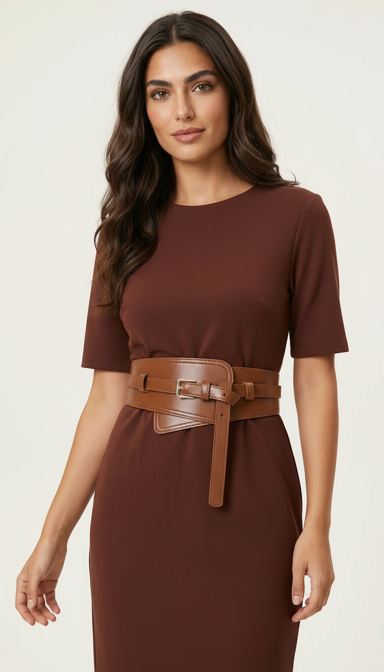 Ceinture Corset Asymétrique Marron