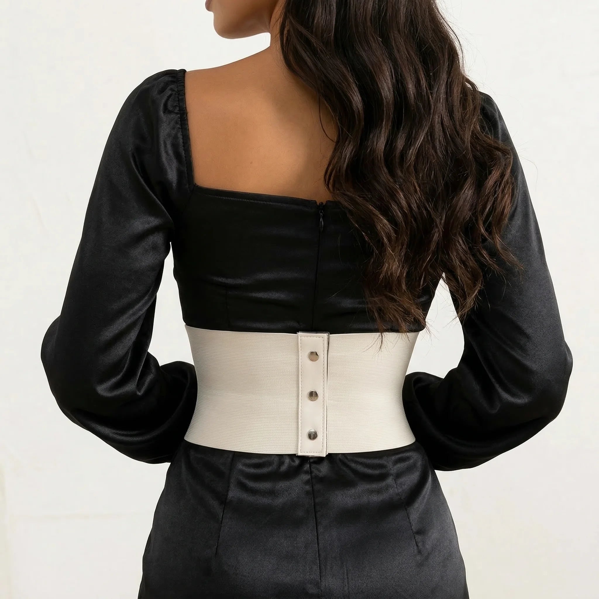 Ceinture Corset Blanche à Lacets - Vue dos (moyenne)