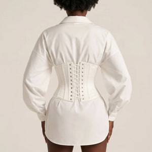 Ceinture Corset Blanche - Vue dos (curvy)