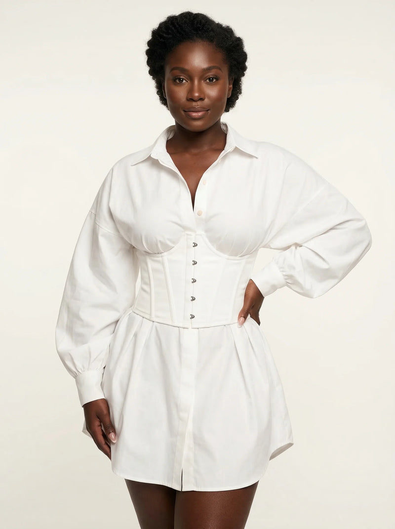 Ceinture Corset Blanche - Vue principale (curvy)