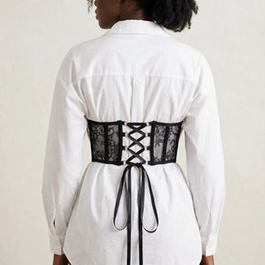 Ceinture Corset Dentelle et Perles - Vue dos (curvy)