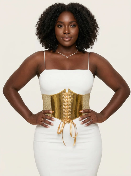 Ceinture Corset Dorée - Vue principale (curvy)