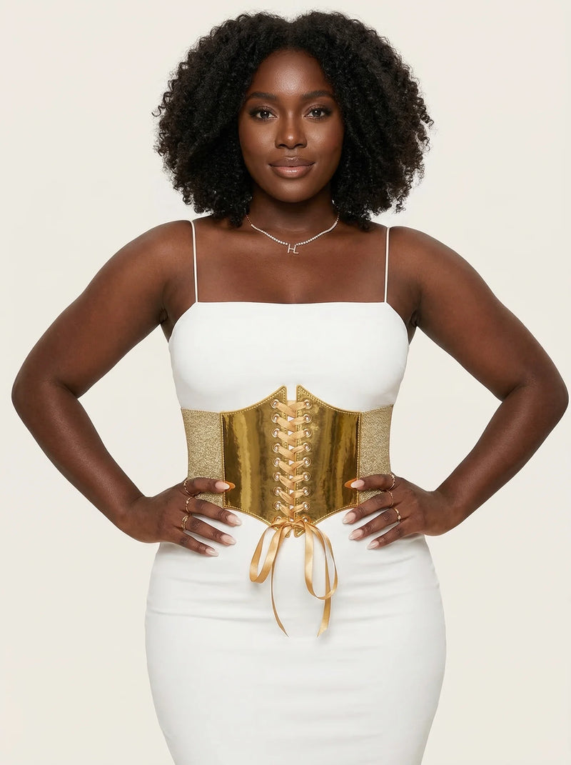 Ceinture Corset Dorée - Vue principale (curvy)