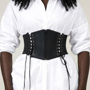 Ceinture Corset Élastique à Lacets - Vue face (curvy)