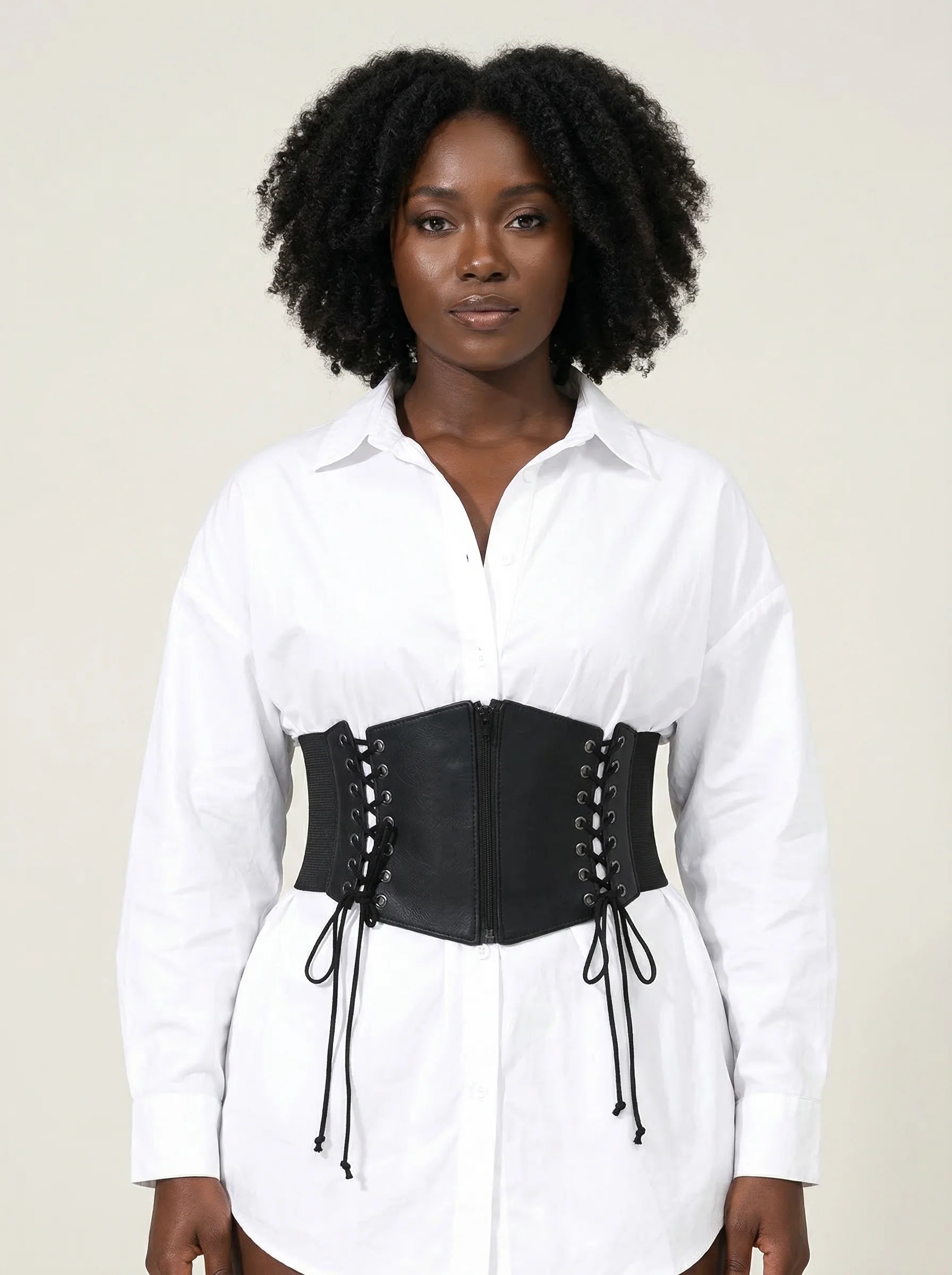 Ceinture Corset Élastique à Lacets - Vue principale (curvy)