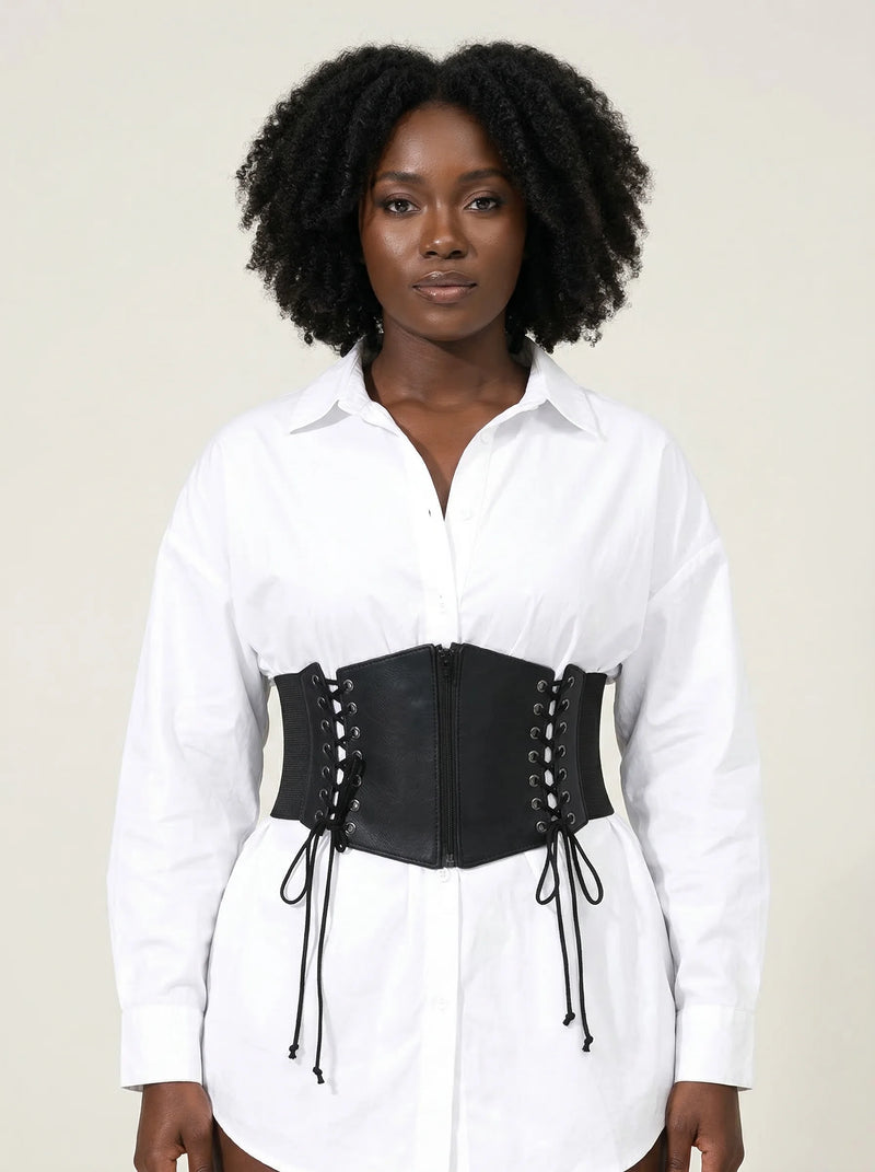 Ceinture Corset Élastique à Lacets - Vue principale (curvy)