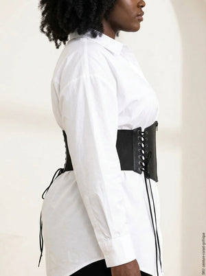 Ceinture Corset Élastique à Lacets - Vue profil (curvy)