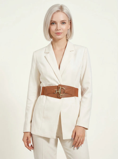 Ceinture Corset Élastique Marron - Vue principale (petite)