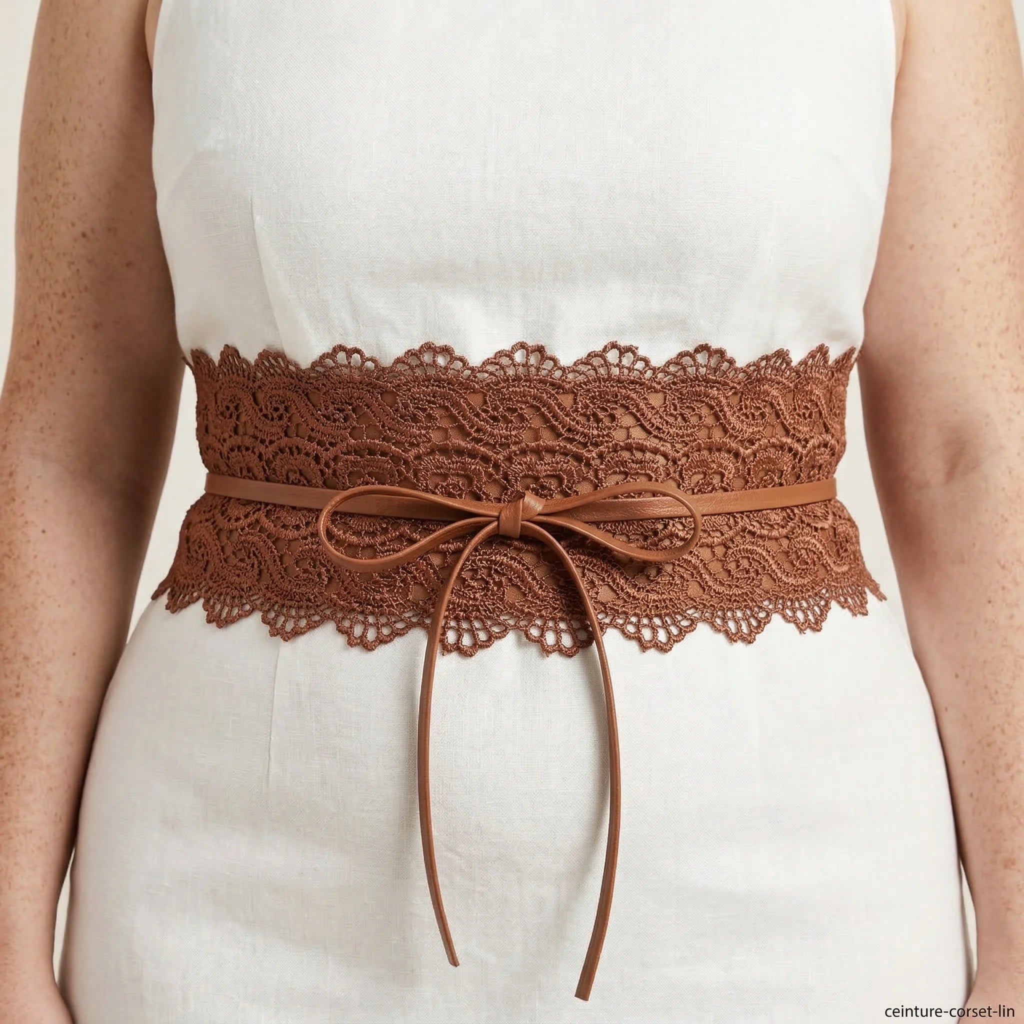 Ceinture Corset en Dentelle - Vue face (plus-size)