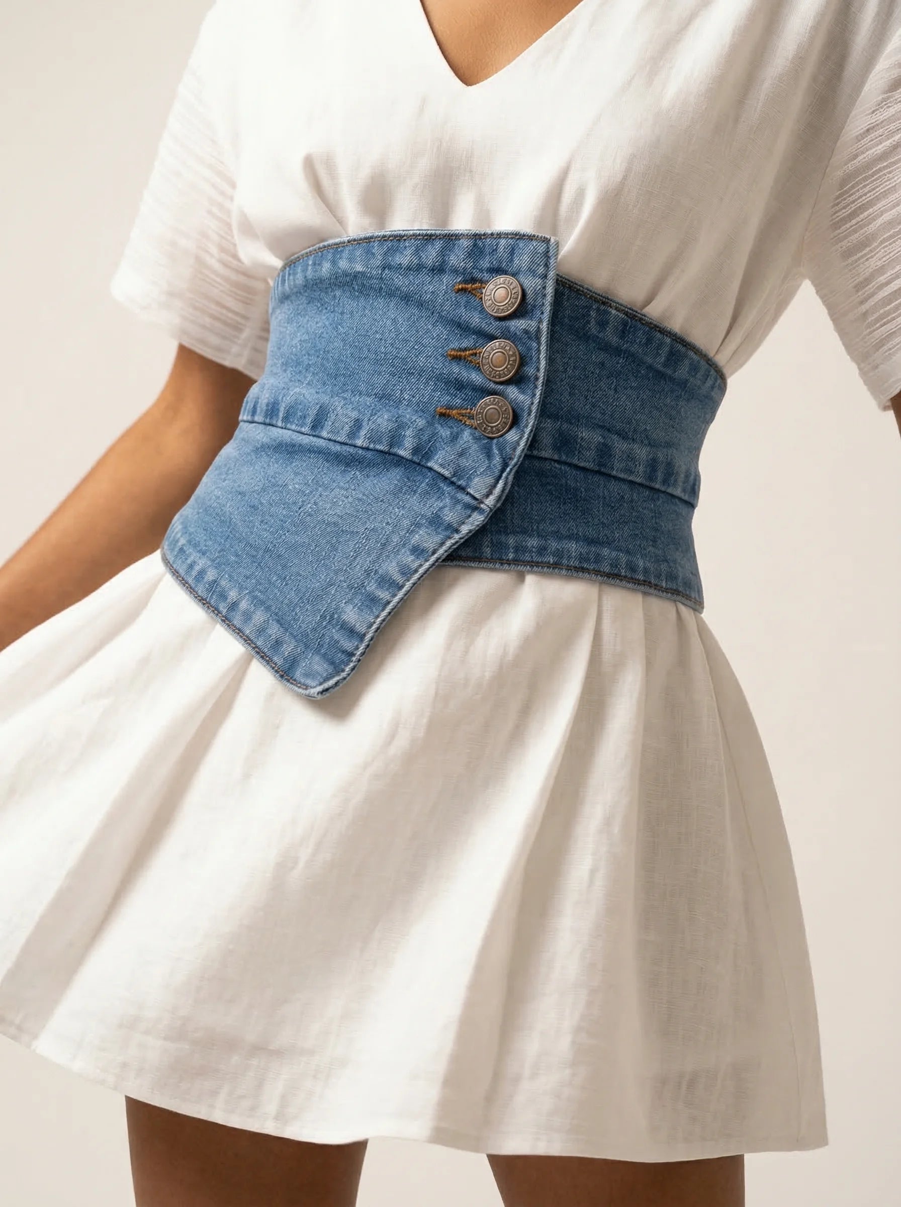 Ceinture Corset en Jean - Vue mouvement (moyenne)