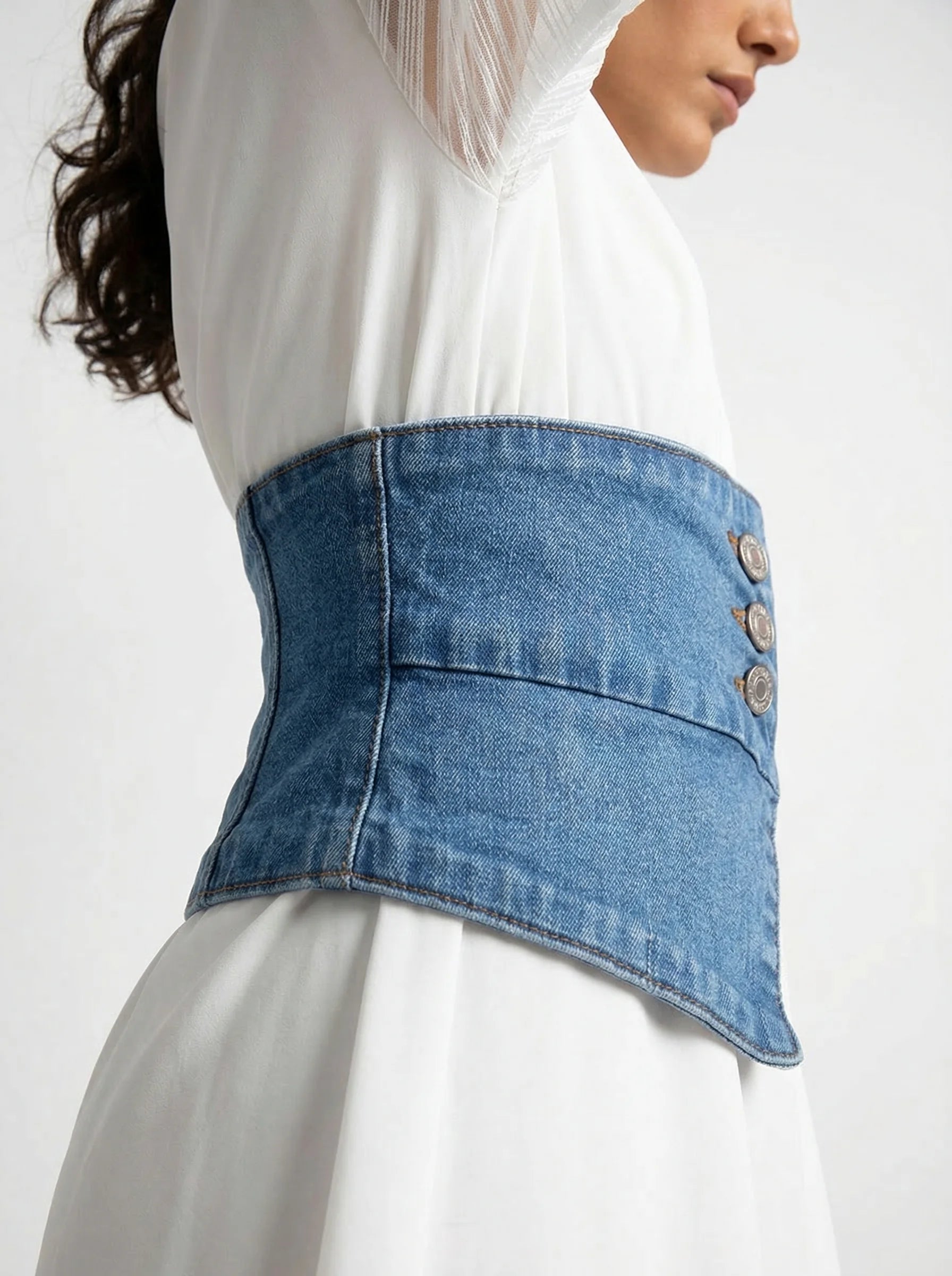 Ceinture Corset en Jean - Vue profil (moyenne)