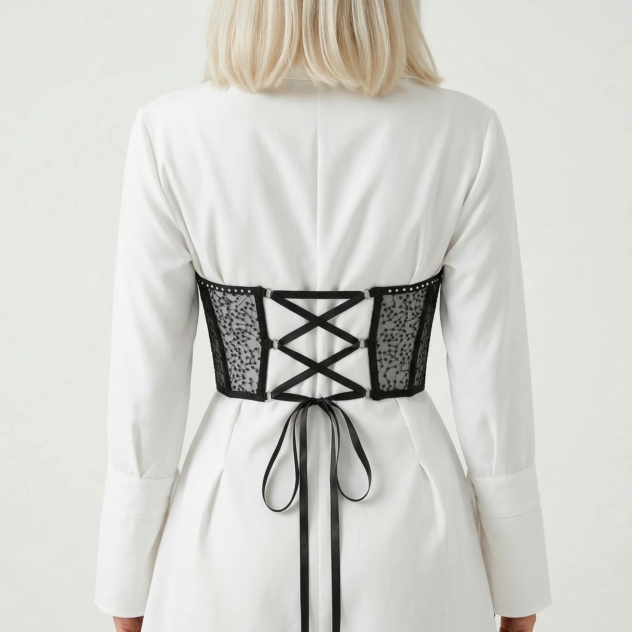 Ceinture Corset en Tulle Brodé - Vue dos (petite)
