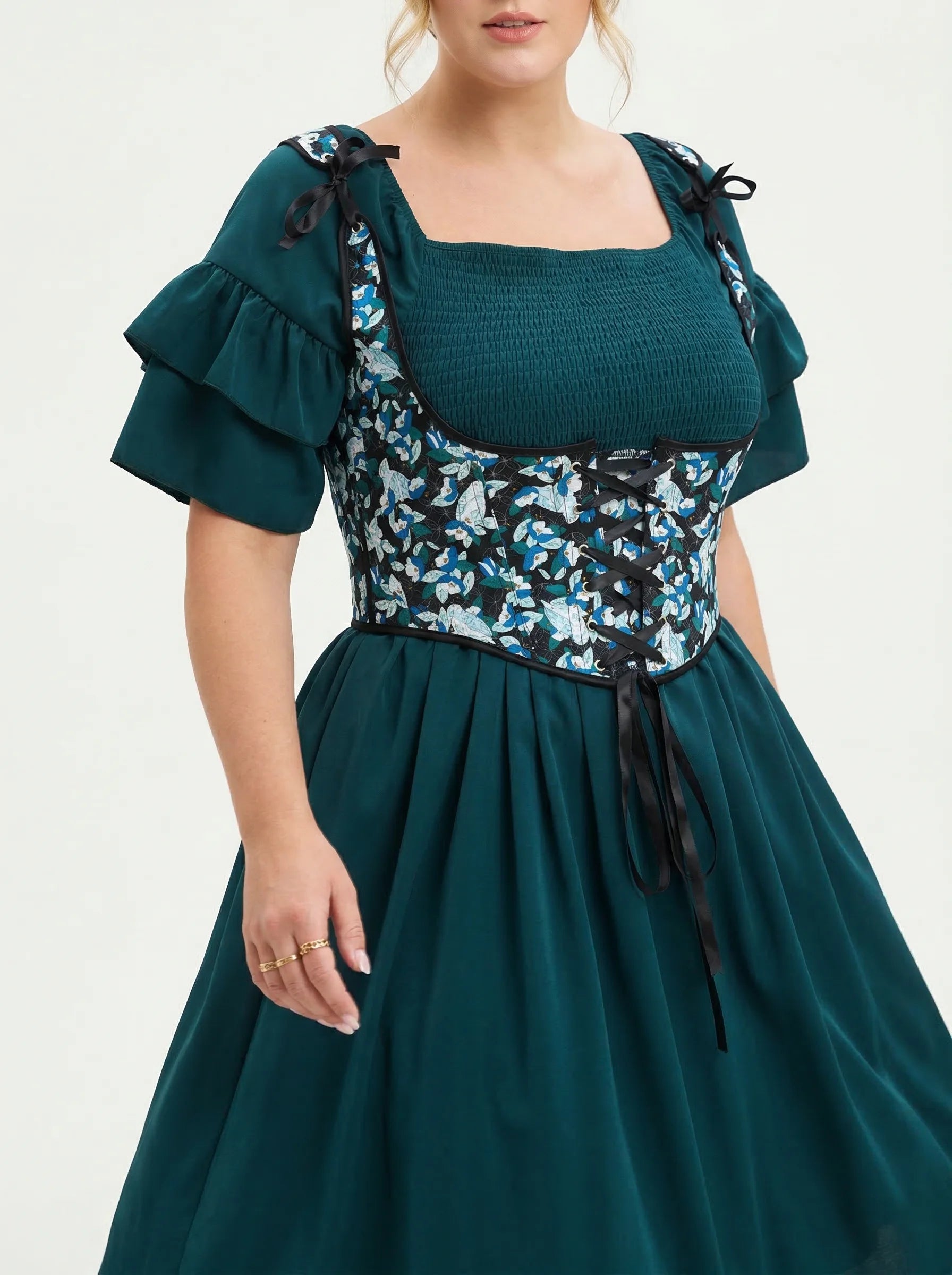 Ceinture Corset Floral à Bretelles - Vue mouvement (petite)