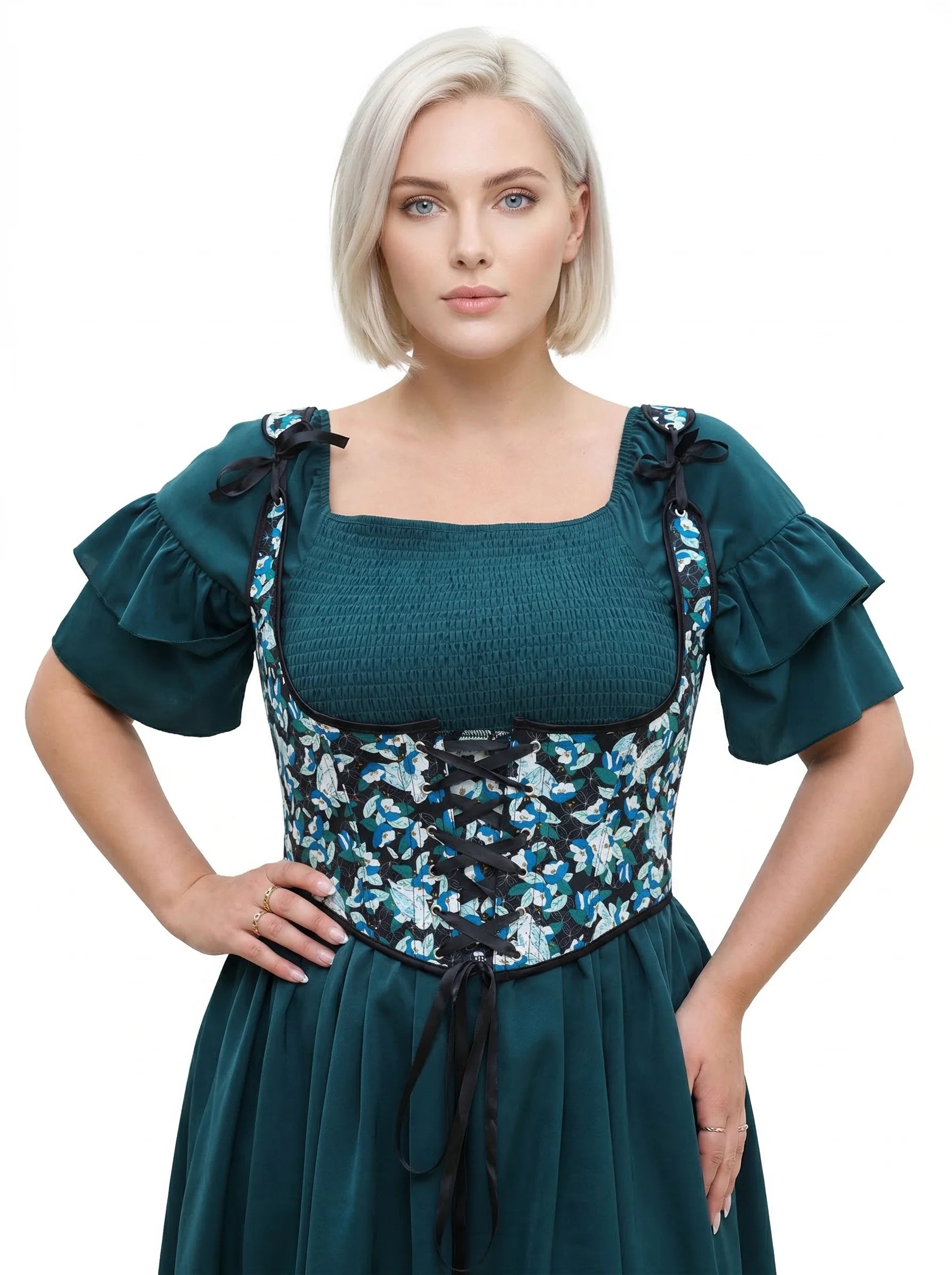 Ceinture Corset Floral à Bretelles - Vue principale (petite)