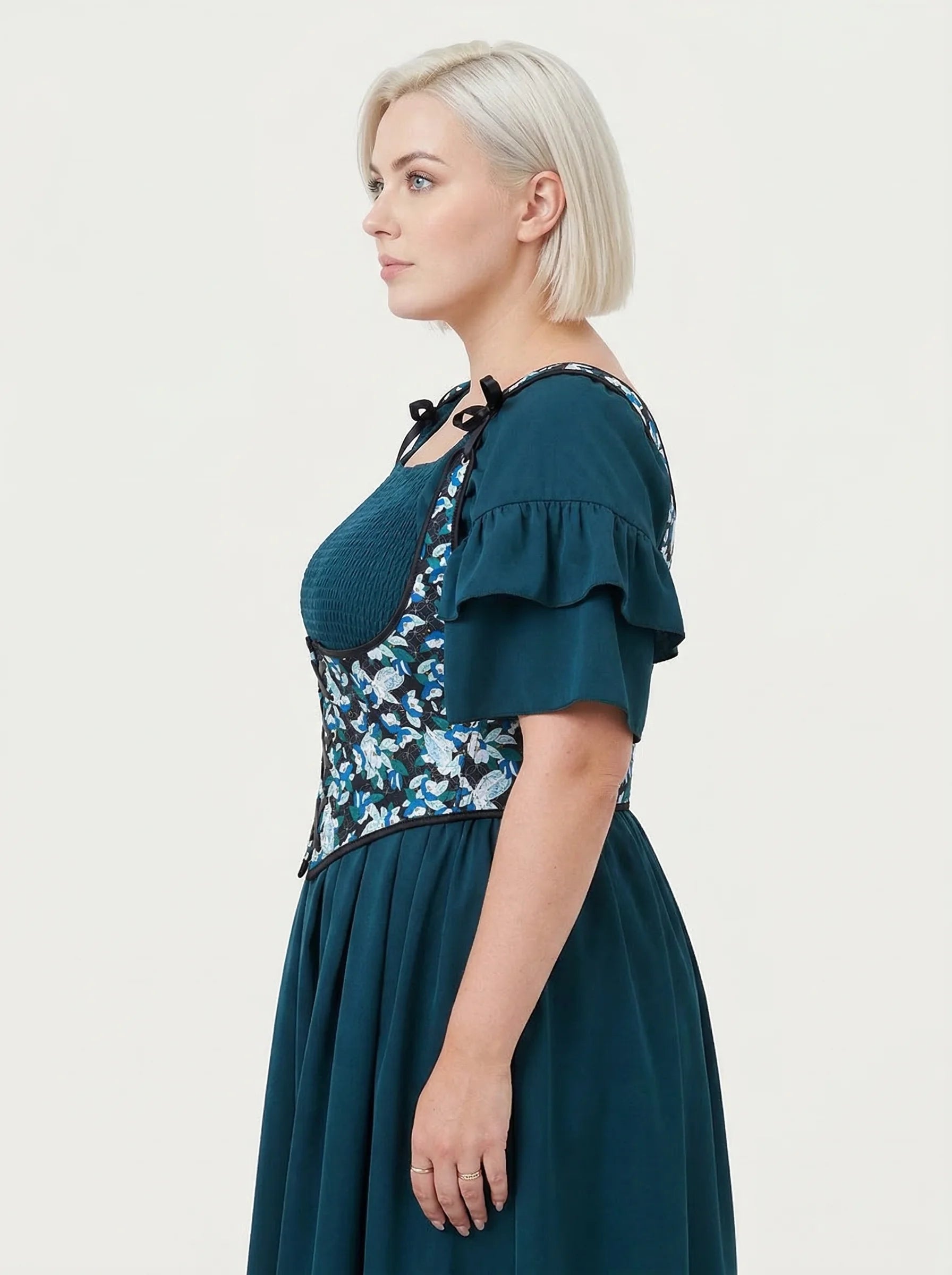 Ceinture Corset Floral à Bretelles - Vue profil (petite)