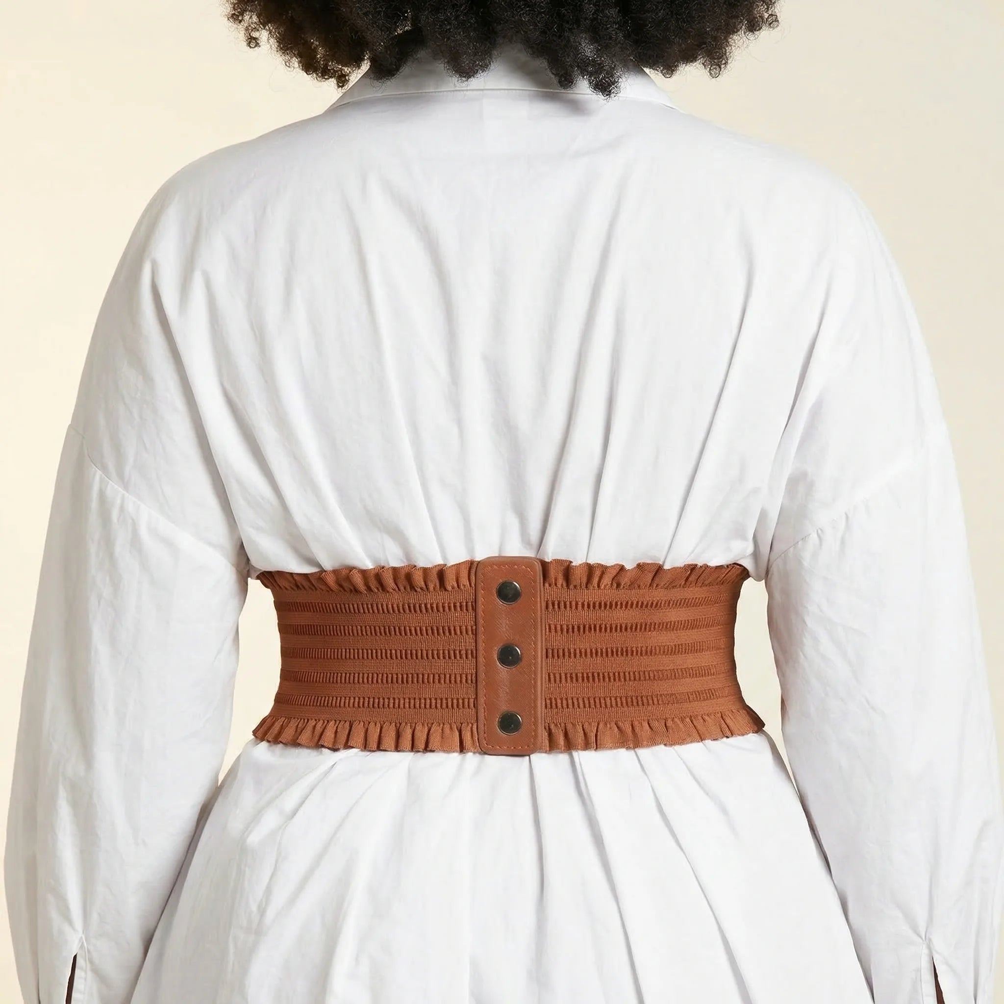 Ceinture Corset Marron à Lacets - Vue dos (curvy)