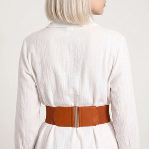 Ceinture Corset Marron Bouclée - Vue dos (petite)