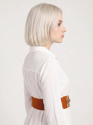 Ceinture Corset Marron Bouclée - Vue profil (petite)