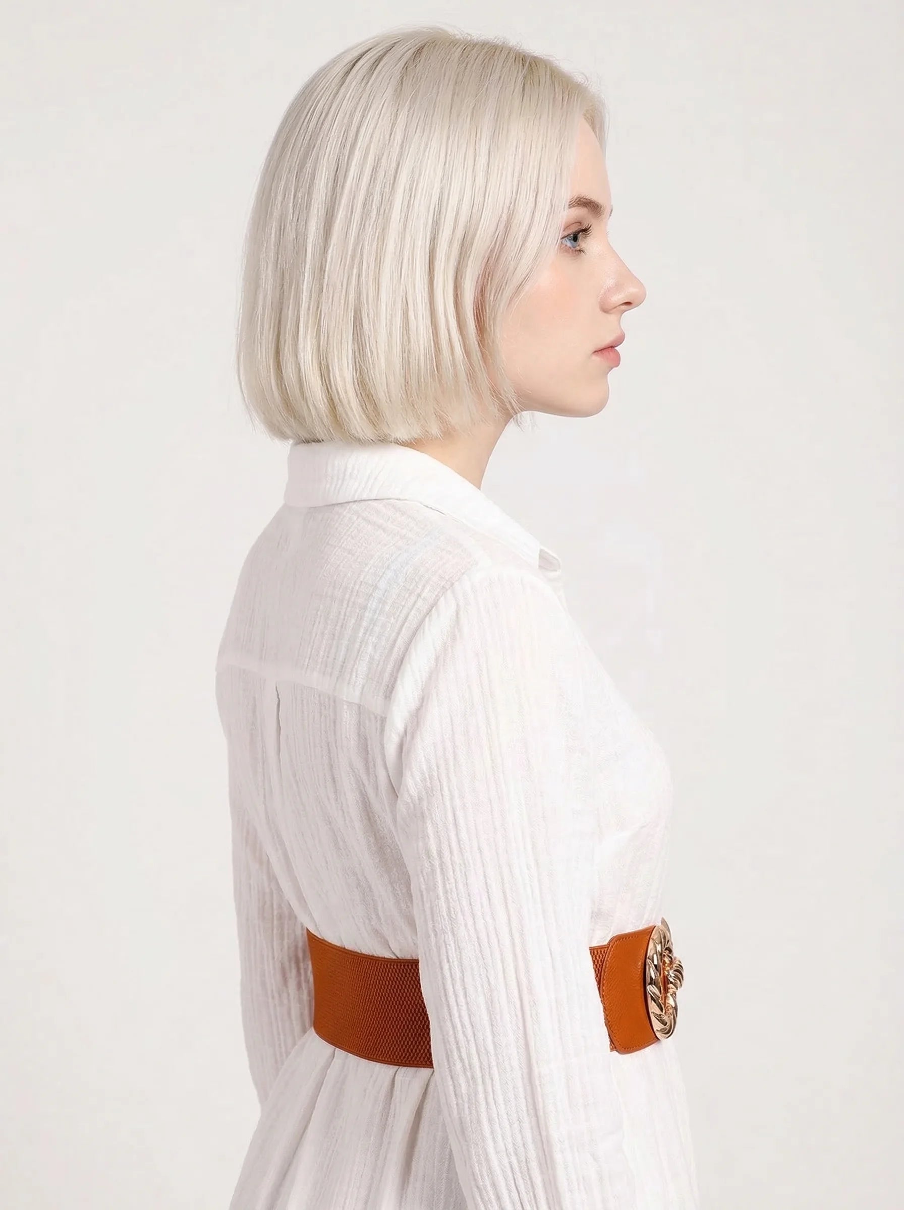 Ceinture Corset Marron Bouclée - Vue profil (petite)